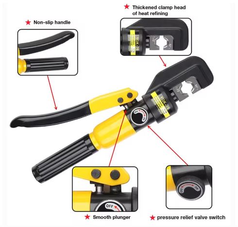 4-70mm² Hydraulic Crimping Pliers YQK-70 Pressure 10T Home Hydraulic Tools Hydraulic Pliers DIY Cable Terminal Crimping Pliers - KiwisLove