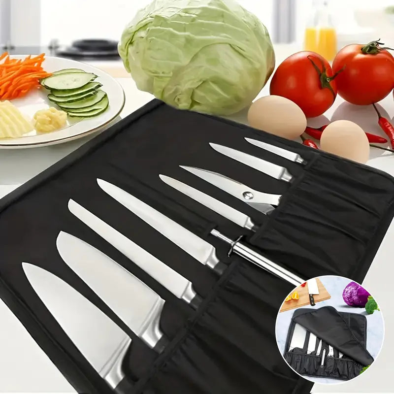 NZ Stock 17 Pocket WESSELECO Chef Knife Roll Bag – Durable Oxford Cloth Carry Case - KiwisLove