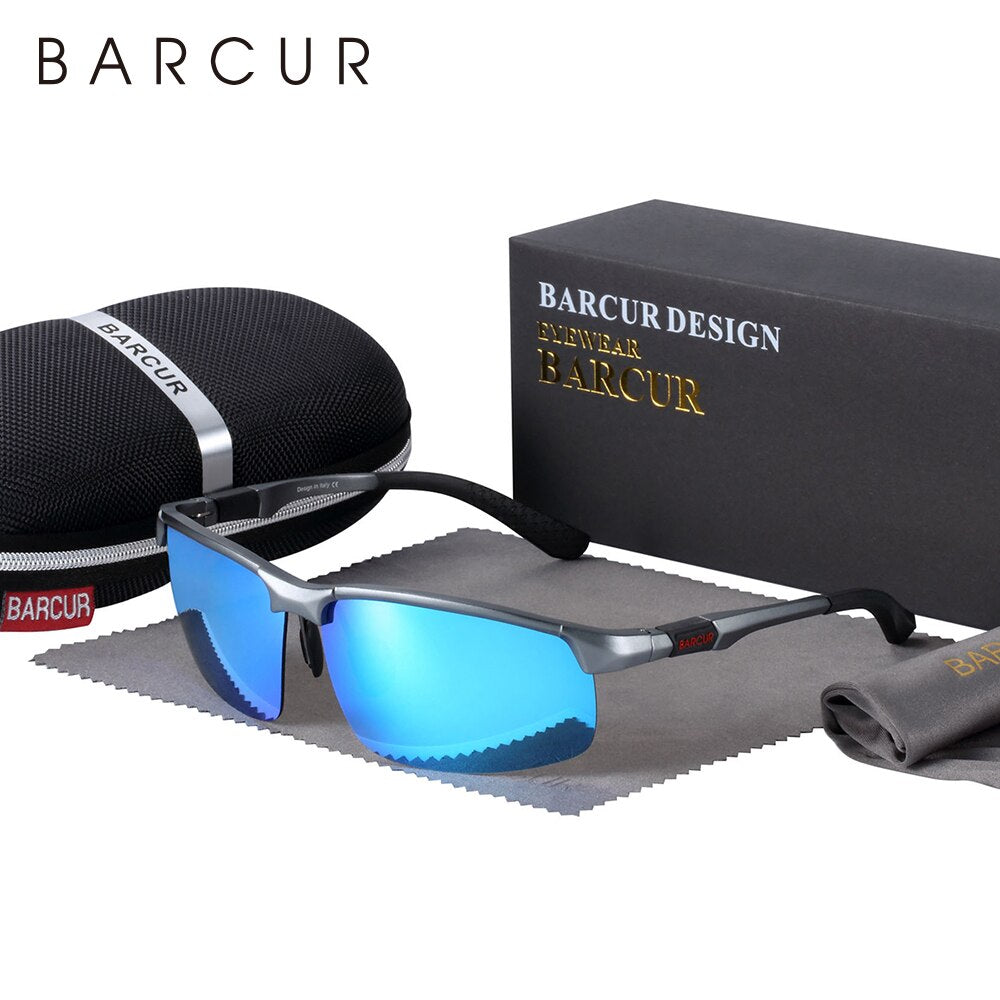 BARCUR Sports Aluminium Sunglasses Men Polarized Man Sunglasses Brand Driving Eyewear - KiwisLove