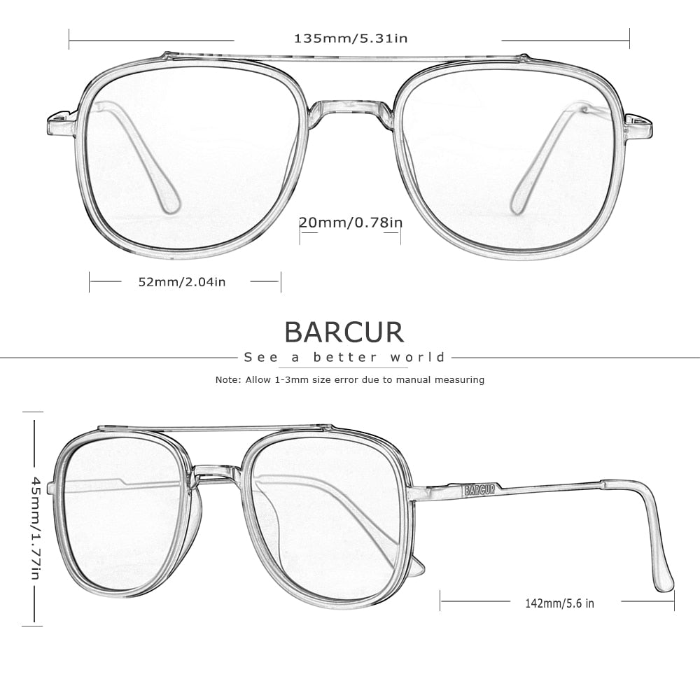 BARCUR Polarized Square Sunglasses for Women Driving Retre Classic Sun Glasses for Men Eyewear Accessory Oculos Gafas De Sol - KiwisLove