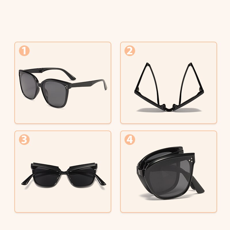 Men Sunglasses Folding Air Cushion TR90 Eyeglasses UV400 Protection Polarized Glasses Fashion Square Vintage Women Eyewear K7501 - KiwisLove