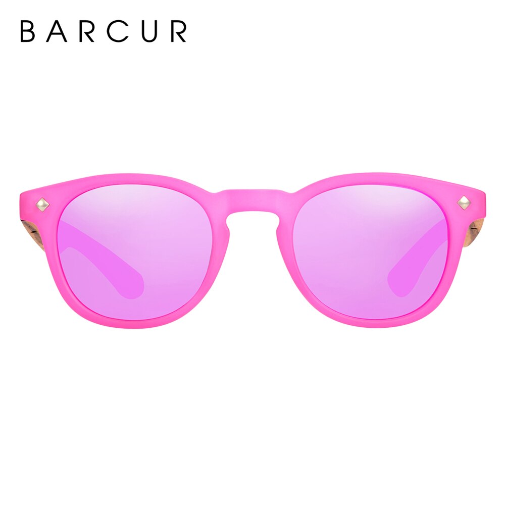 BARCUR Polarized kids sunglasses Round Boy Girl Zebra Wood Sun glasses Cat eyes UV400 Eyewear Oculos Gafas De Sol - KiwisLove