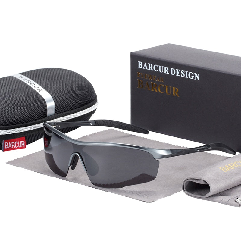 BARCUR Sports Aluminum Magnesium Mens Sunglasses Women Sun glasses Polarized Anti-Reflective shades oculos de sol feminino - KiwisLove