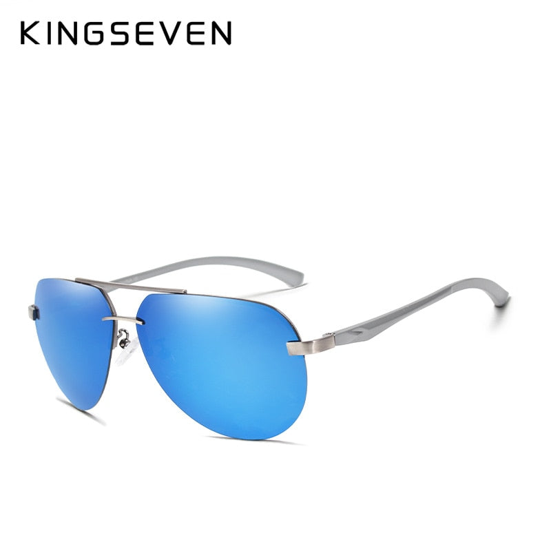 KINGSEVEN BRAND DESIGN Aluminum Pilot Polarized Sunglasses Men Vintage Metal Frame Driving Sunglasses Male Goggles - KiwisLove