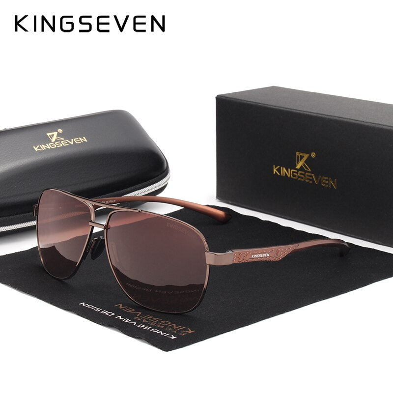 KINGSEVEN 2019 Brand Men Aluminum Sunglasses HD Polarized UV400 Mirror Male Sun Glasses Women For Men Oculos de sol - KiwisLove