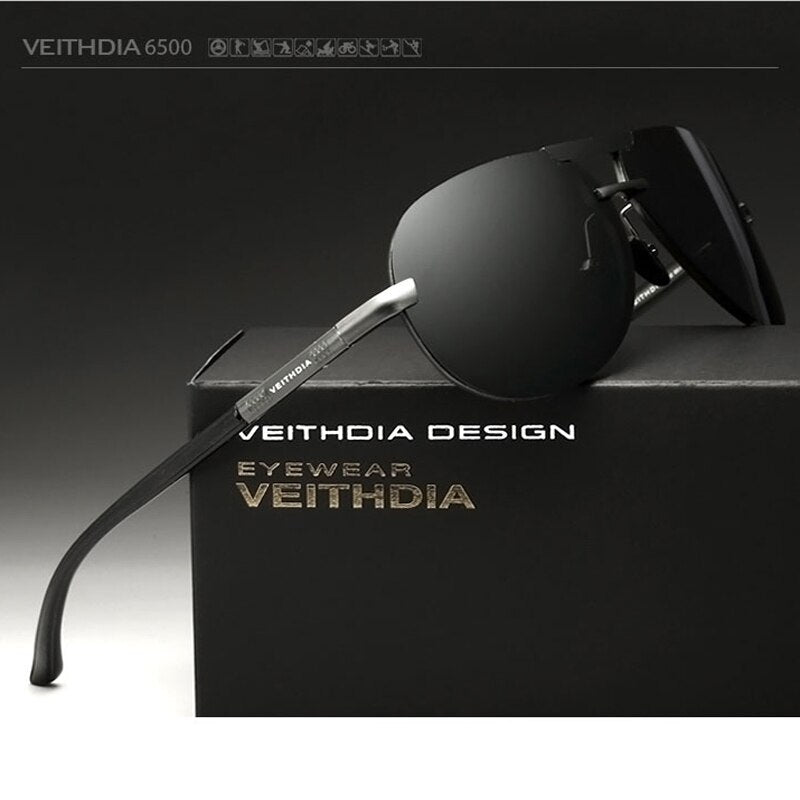 VEITHDIA Aluminum Magnesium Rimless Men's Sunglasses Outdoor Polarized UV400 Lens Sun Glasses Eyewears Accessories For Male 6500 - KiwisLove