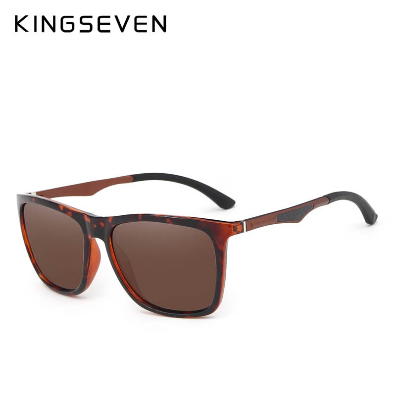 KINGSEVEN DESIGN Men Polarized Square Sunglasses Fashion Male Eyewear Aluminum Legs 100% UV Protection N7536 - KiwisLove
