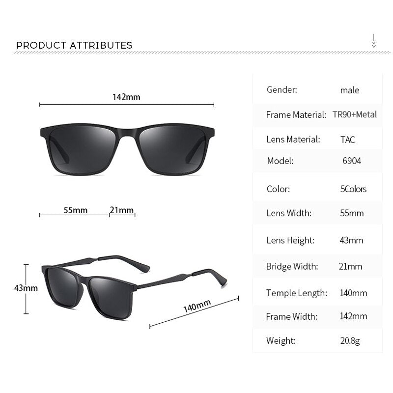 Men Sunglasses Women Brand Fashion Sun Glasses Alloy Polarized UV400 Lens Outdoor Driving Vintage Night Vision Eyewear V6904 - KiwisLove