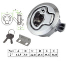 2PCS Stainless Steel Flush Mount Hatchs Flush Pull Latch Marine Lock Boat Deck Hatchs with Key fit Marine yacht RV Ship - KiwisLove