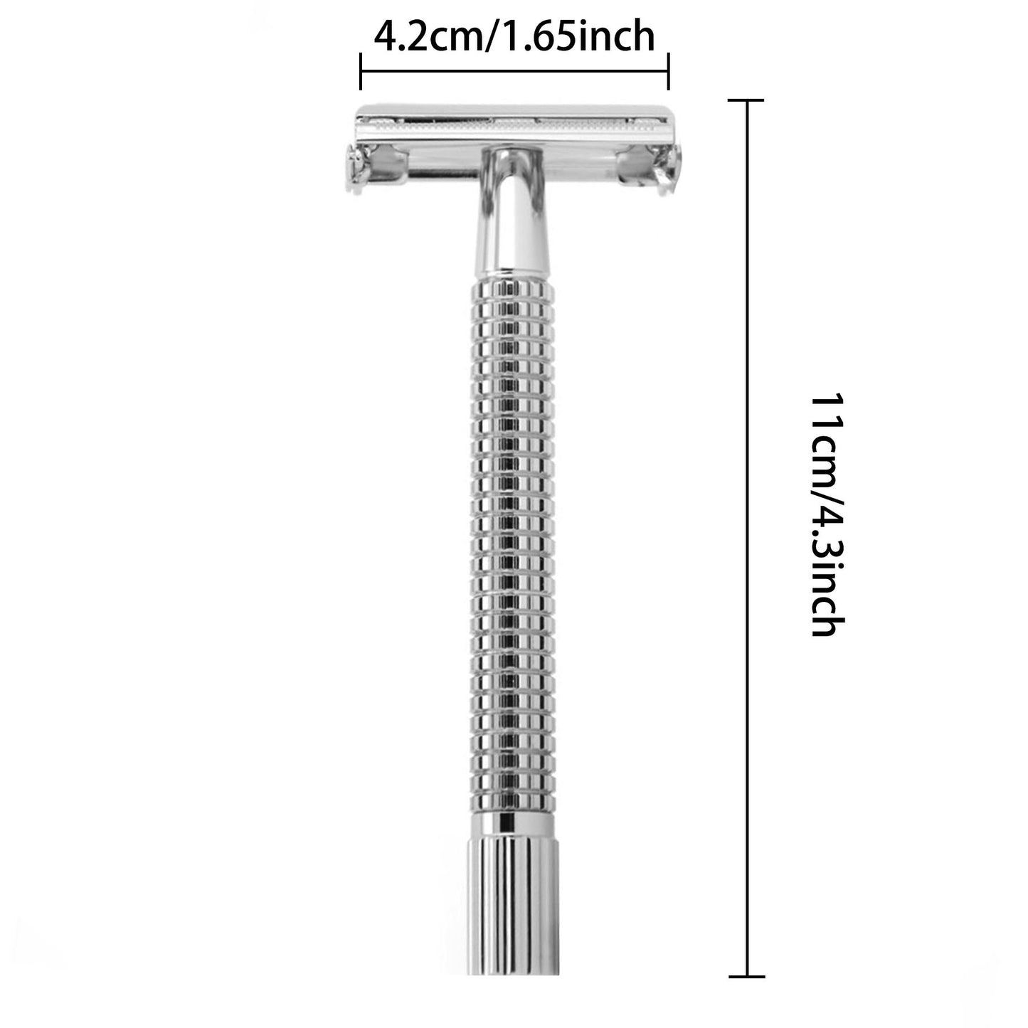 NZ Stock Qshave Double Edge Safety Razor | Long Handle Butterfly Open | 1 Handle + 5 Blades | - KiwisLove