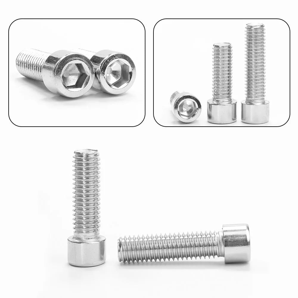 NINDEJIN 1-10pcs Hexagon Socket Head Cap Screw 201 Stainless Steel M3 M4 M5 M6 M8 M10 M12 Allen Head Bolt Without Knurled GB70