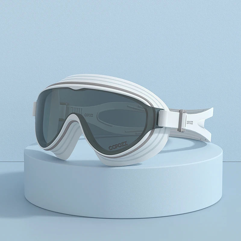 COPOZZ Large Frame Adults Swimming Goggles Professional Anti-Fog Sports Swim Eyewear Waterproof Swimming Glasses For Men Women