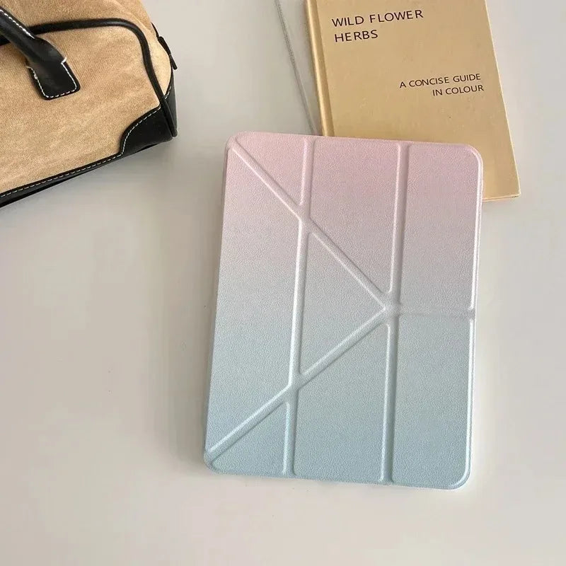 Gradient Color Y-Flip Case for iPad 9th 10.2 inch 8th/7th Gen 10th A16 11th Air11 13 2025 Pro11 M4 12.9 5th 6th Sleep/Wake Cover