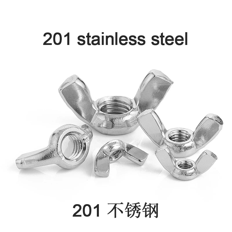 NINDEJIN Butterfly Wing Nuts M3 M4 M5 M6 M8 M10 M12 Stainless Steel Wing Nuts Zinc Plated Hand Tighten Nut DIN315 - KiwisLove