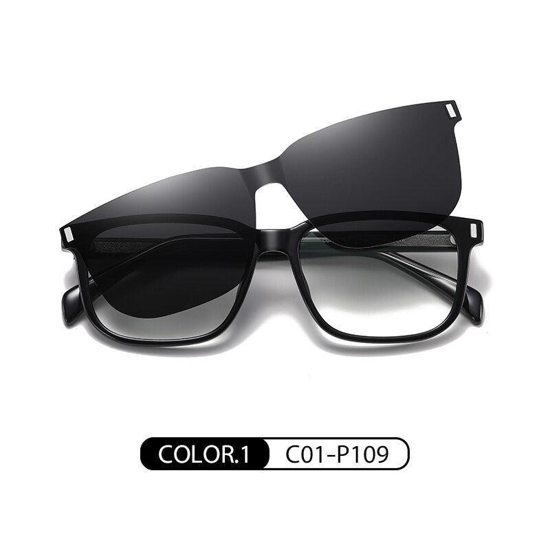 Anti-Blue Light Lens One Glasses Two Usage Computer Eyeglasses Fashion Polarized Protection Magnetic Suction Set Of Sunglasses - KiwisLove
