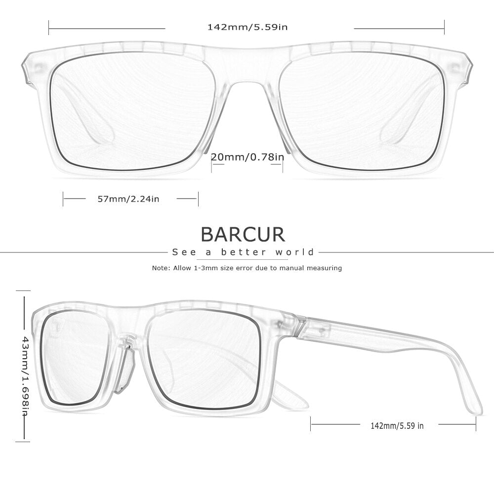 BARCUR Sunglasses Male Polarized TR90 Polarized Sunglasses for Men Women Sun Glasses Eyeglasses Accessory Oculos - KiwisLove