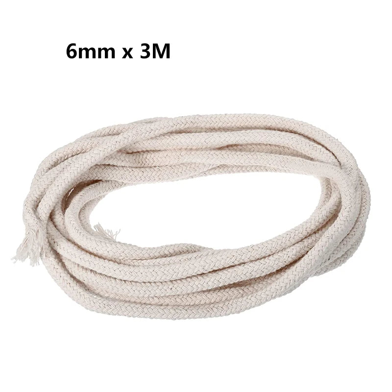 3/5/10M Alcohol Wick Rope Burner Cotton Wick Round Cotton Kerosene Oil Lamp Wicks 2/3/4/5/6/8MM