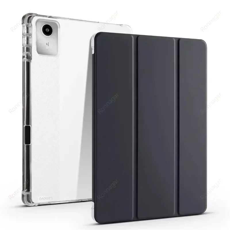 With Pencil Holder Case for Lenovo Tab M11 11" 2024 TB330FU 2025 TB335FC Slim Folding Soft Protective Case Translucent Back Case
