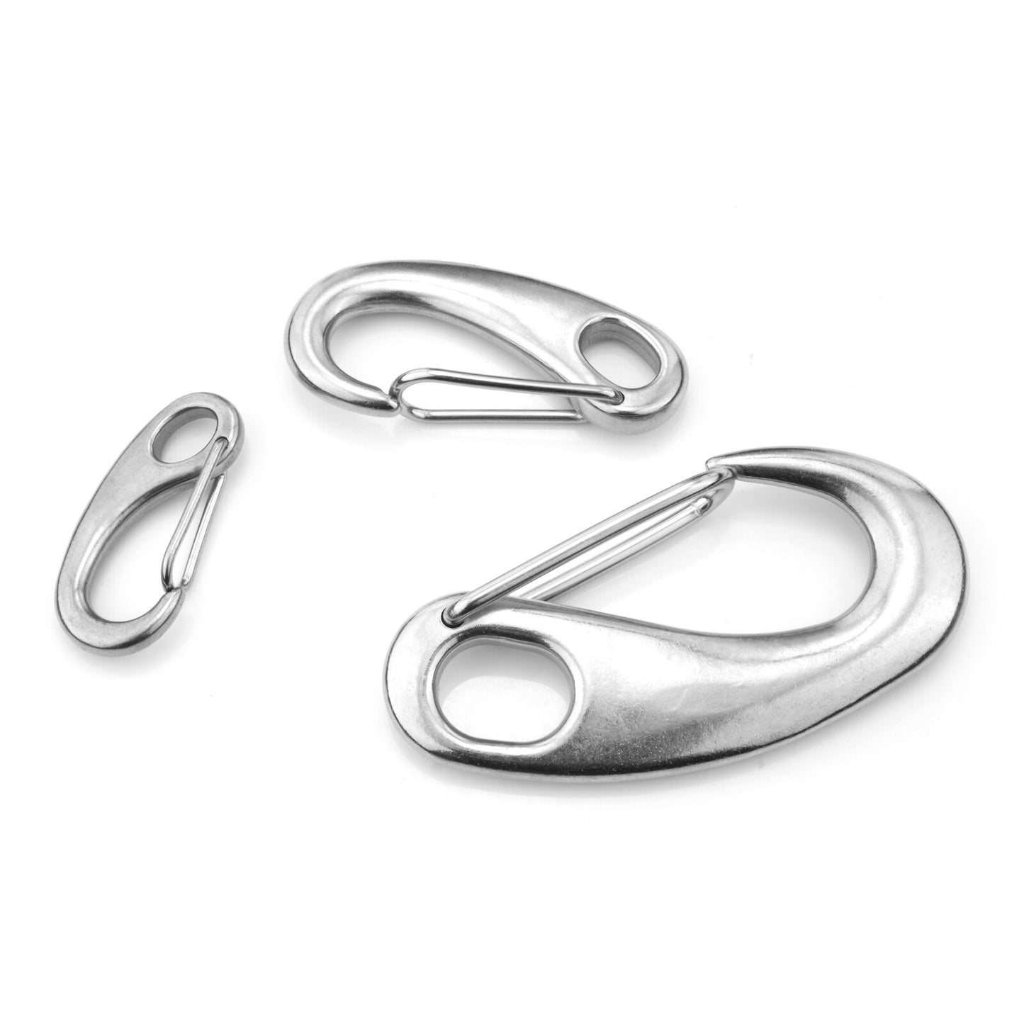 50/70/100mm Boat Marine Stainless Steel 316 Spring Snap Hook Clips Quick Link Carabiner Buckle Eye Shackle Lobster Claw Outdoor - KiwisLove