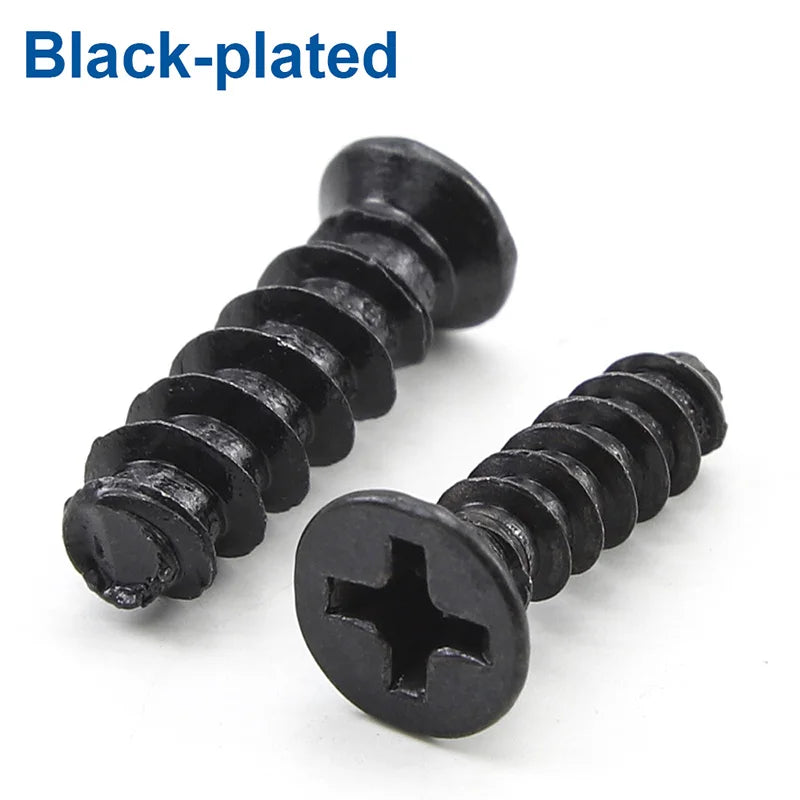 NINDEJIN 50pcs Mounting PC Case Fan Screws Phillips Flat Head Cabon Steel Computer Case Cooling Fan Screws for Hole 5.0mm