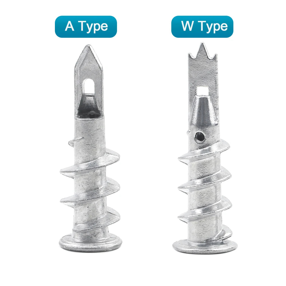 NINDEJIN 10/20/25pcs Zinc Alloy Steel Self-drilling Anchor 13*41mm Plasterboard Drywall Anchor Hollow Wall Anchor