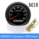 85MM Diesel Engine Tachometer Sensor RPM Gauge REV Counter 4000RPM 8000RPM with Digital Hourmeter 7 Color Backlight Optional - KiwisLove