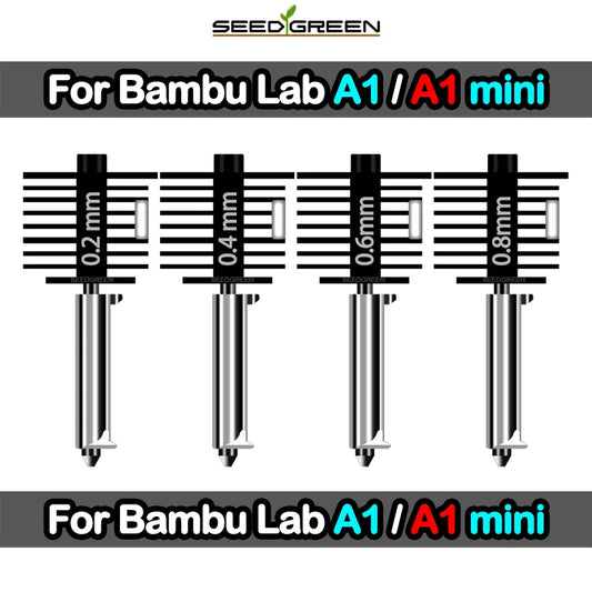 Hotend For Bambu Lab A1 mini Assembly Hotend Kit 0.2 0.4 0.6 0.8MM Replaceable Nozzle For 3D printer Bamboo Lab A1/A1 mini - KiwisLove
