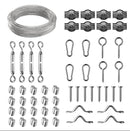 45m wire rope set 2mm PVC coated Cable eyelets turnbuckle tensioner - KiwisLove