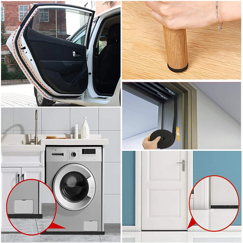 1roll 1-10mm thick Strong adhesion EVA black sponge foam rubber tape anti-collision seal stri Width 5-40mmSound insulation Strip