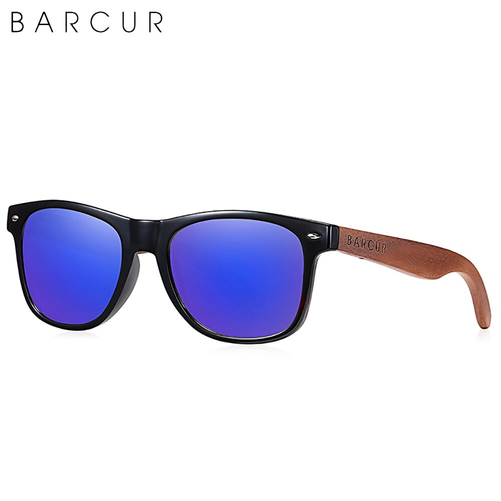 BARCUR Black Walnut Sunglasses High Quality Anti Blue Night Vision Men Women Mirror Sun Glasses UV400 Protection Free Wood Box - KiwisLove