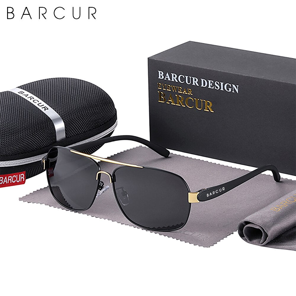 BARCUR Polarized Men Sun Glasses For Driving Durable Sunglasses Eyewear UV400 Gafas Oculos De Sol - KiwisLove
