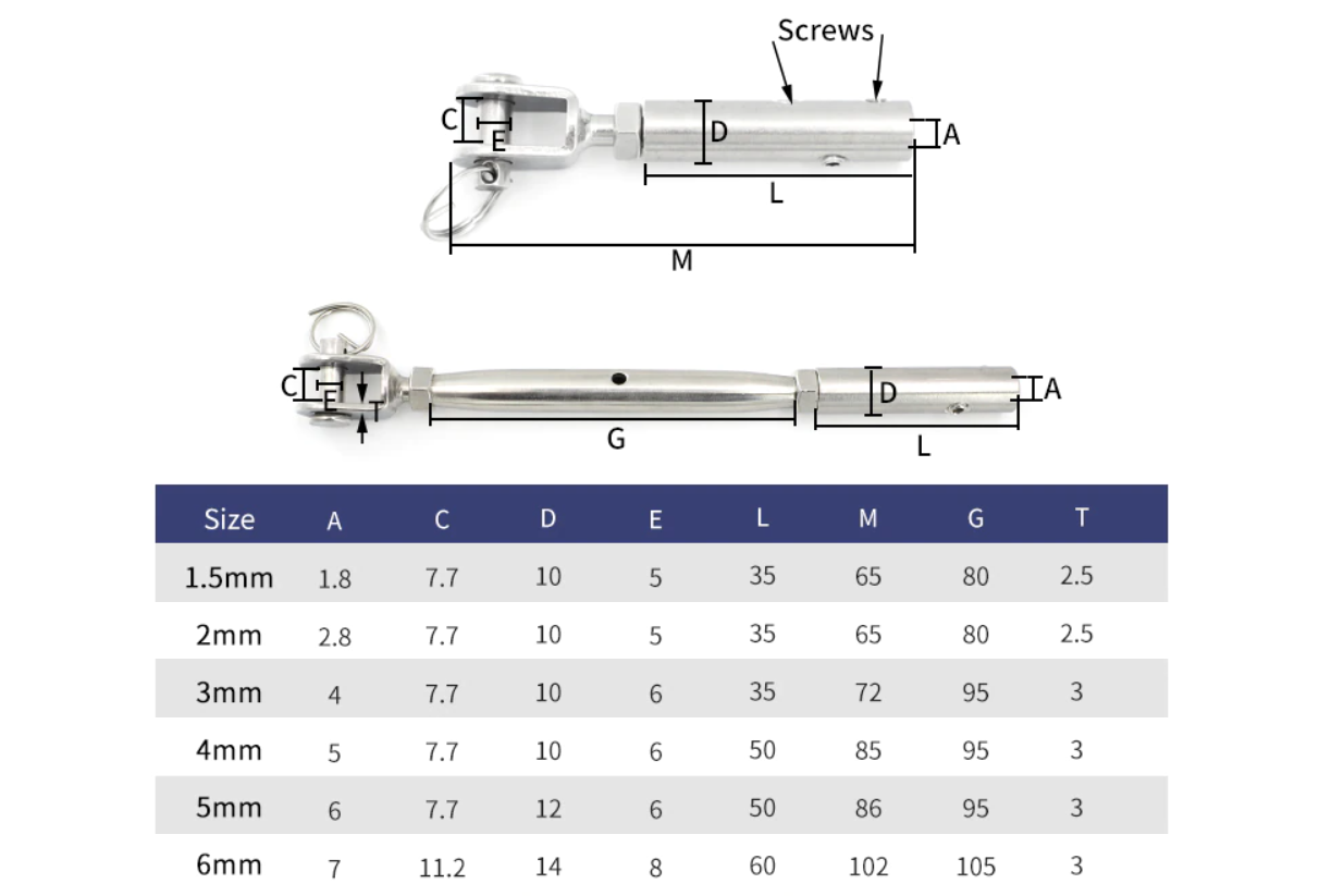 10 Sets Thread Fork Jaw Tensioner Buckle Terminal Fitting - KiwisLove