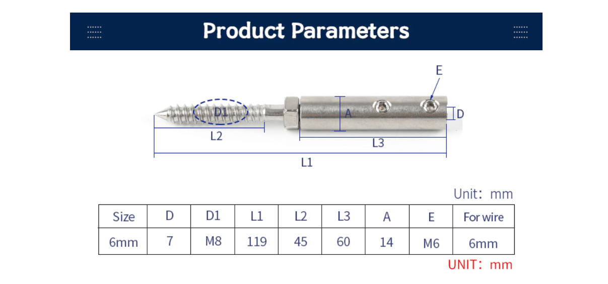 10pcs Swage Lag Screws with Hexagon Grub Screw Bolts buckle - KiwisLove