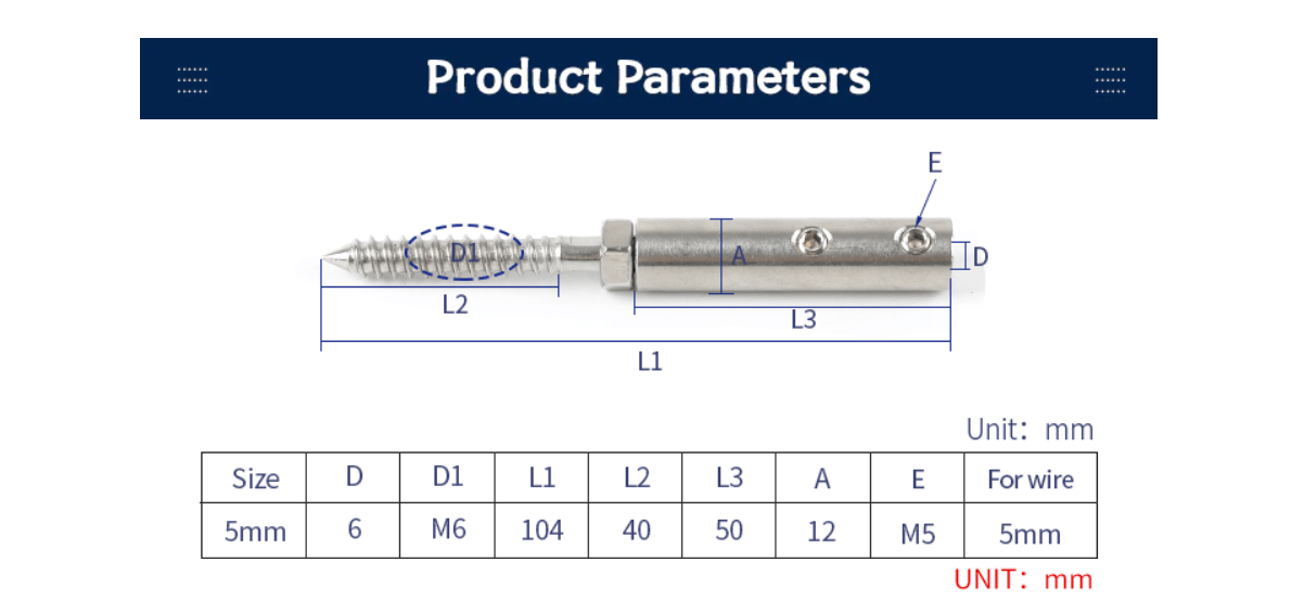 10pcs Swage Lag Screws with Hexagon Grub Screw Bolts buckle - KiwisLove