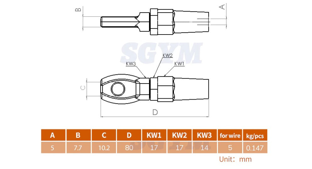 2pcs 5mm Cable Railing Swageless Eye Terminal Tension 316 Marine Grade - KiwisLove