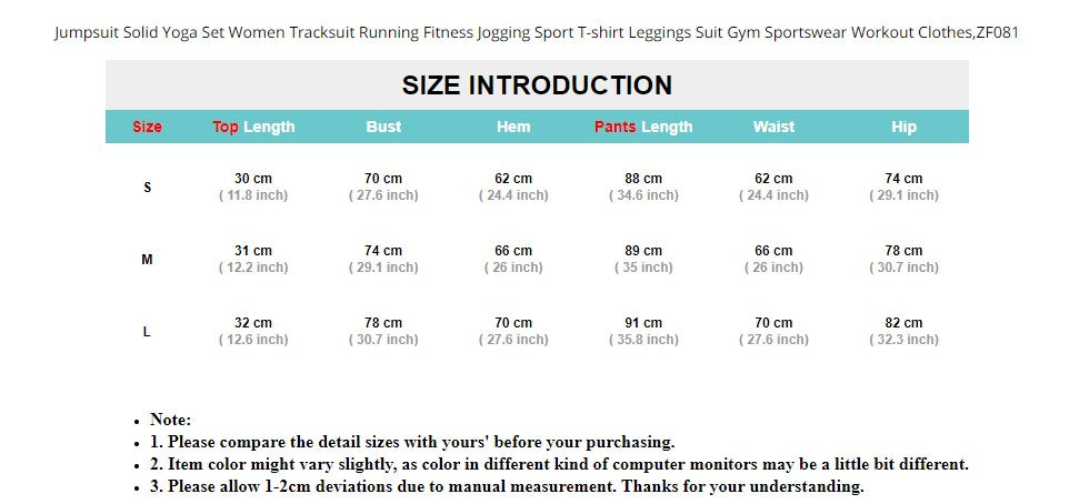 Solid Sportswear Yoga Set Women Fitness Crop Top Leggings Gym Workout Clothes - KiwisLove