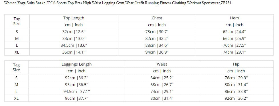 Women Yoga Suit Snake Top Bras High Waist Legging Gym Outfit Running Fitness - KiwisLove