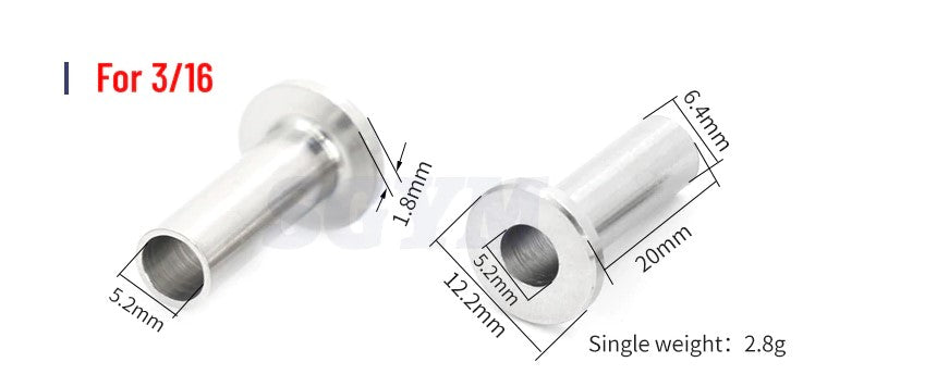 SGYM 316 Stainless Steel Protector Sleeves for 1/8 5/32 or 3/16 Inch Cable - KiwisLove