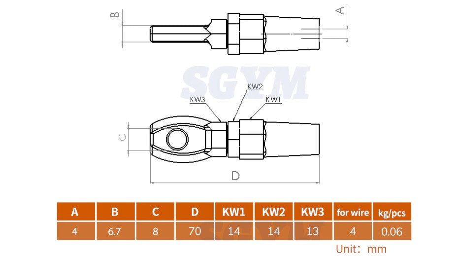 5pcs Swageless Eye Terminal For 4mm 3/16''Wire Rope Railing Rope Fitting - KiwisLove