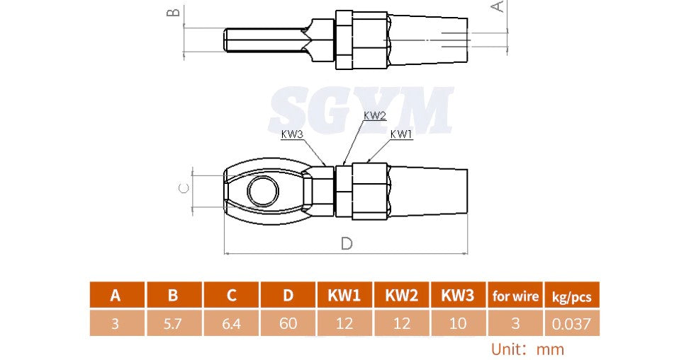 5pcs Swageless Eye Terminal For 3mm Wire Rope Railing Rope Terminal Fitting - KiwisLove