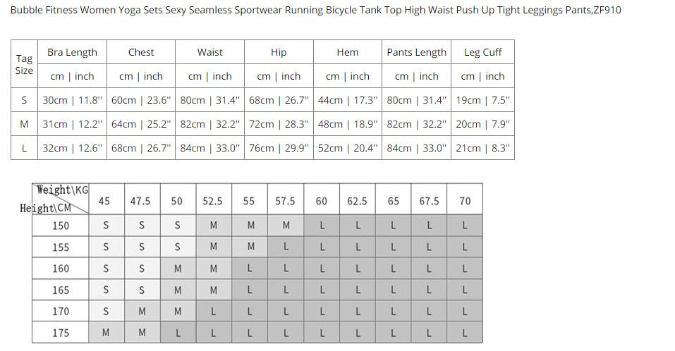 Bubble Fitness Women Yoga Sets Seamless Running Bicycle High Waist Push Up Tight Leggings - KiwisLove