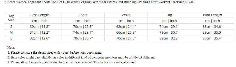 Women Yoga Suit Sports Bra High Waist Legging Gym Wear Fitness Suit Running - KiwisLove