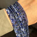 Natural Blue Sodalite Jaspers Beads Faceted Loose Spacer Beads for Jewelry Making DIY Bracelet Earrings Accessories 2 3 4mm 15''
