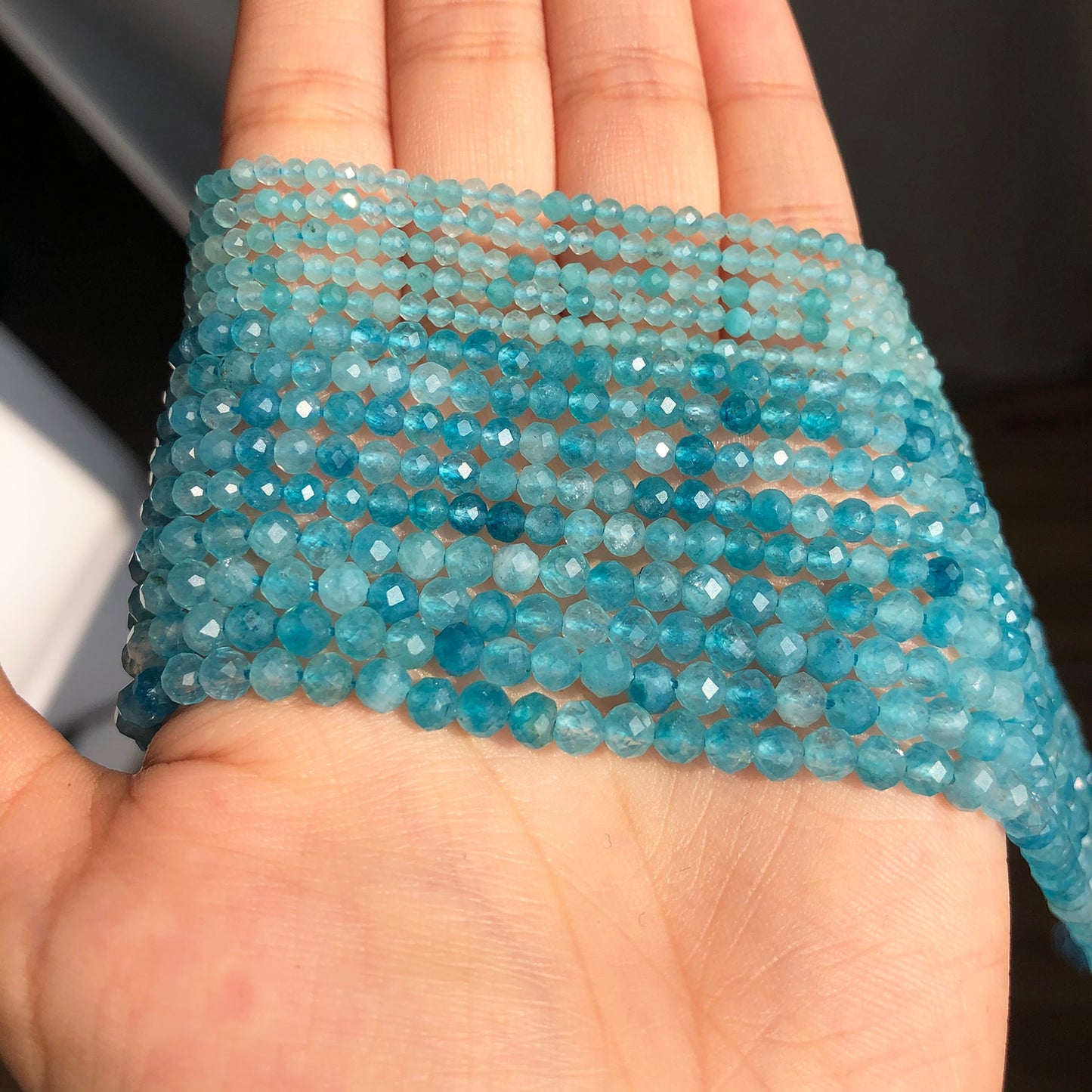 2 3 4mm Natural Faceted Blue Chalcedony Stones Loose Spacer Beads for Jewelry Making DIY Bracelet Earrings Accessories 15''Inch - KiwisLove