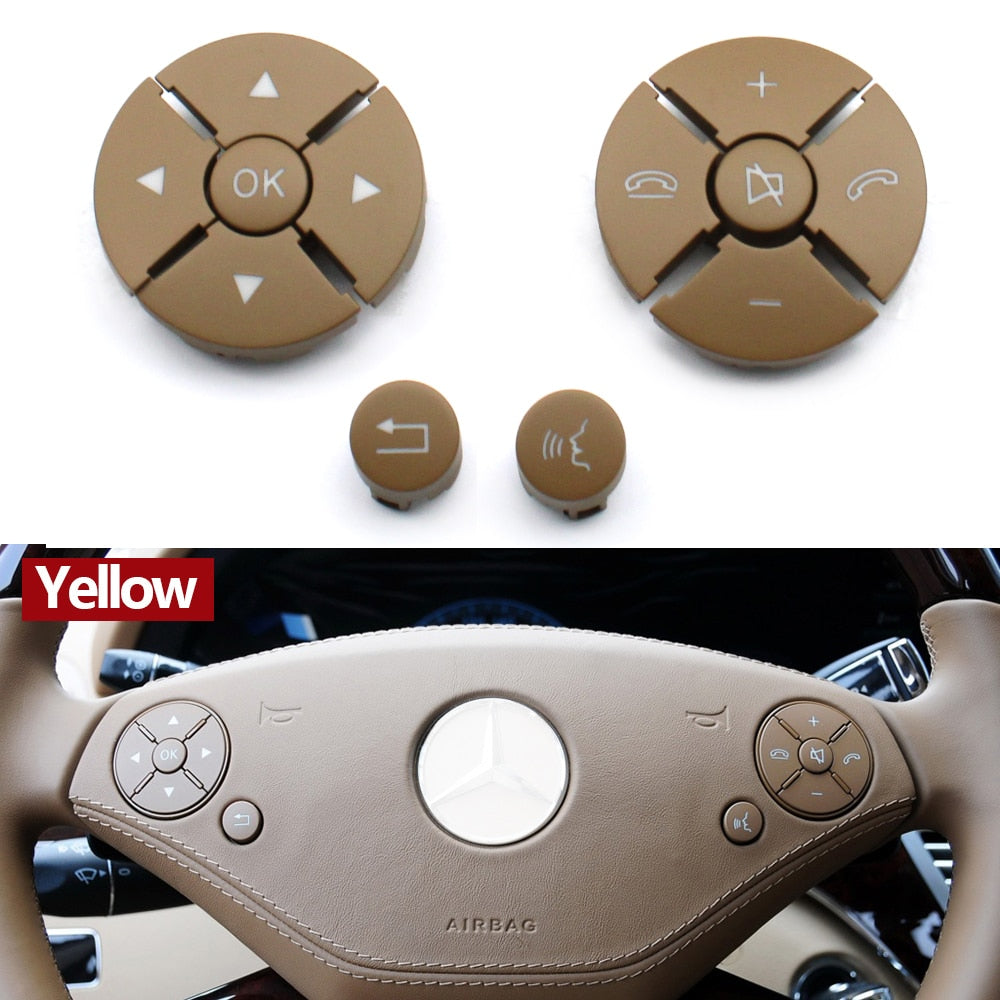 Interior Car Accessories W221 Steering Wheel Push Button Switch Keys Replacement For Mercedes Benz S CL Class W221 W216 - KiwisLove
