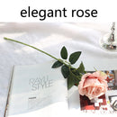 5Pcs 51cm Long Branch Flowers Bouquet Beautiful White Silk Roses Artificial Flowers Wedding Home Table Decor Arrange Fake Flower - KiwisLove