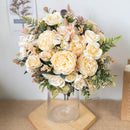 Silk Artificial Rose Flowers Cheap Autumn Decoration White Wedding Home Christmas Fall Fake Flower Bouquet Craft Wreath Supplies - KiwisLove