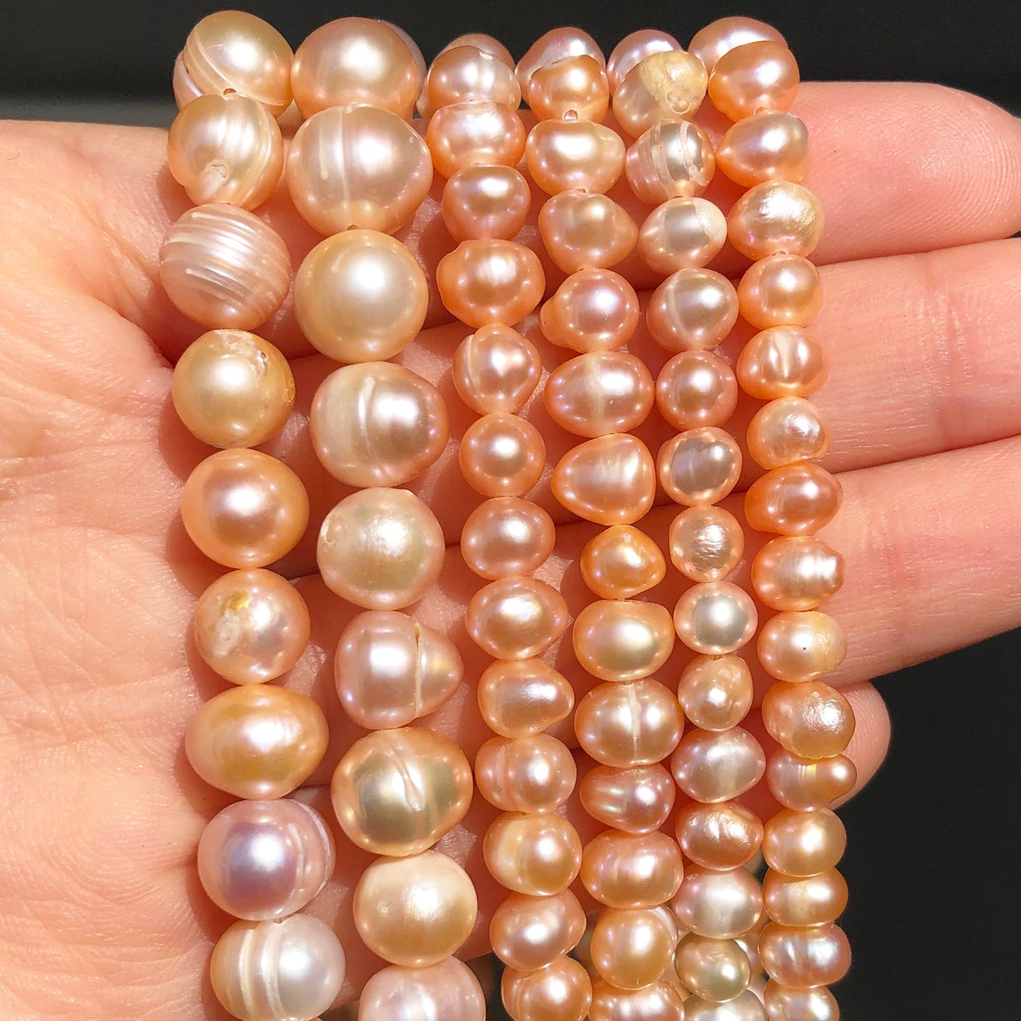 3-9mm Natural Pink Freshwater Pearls Punch Pearl Beads for DIY Women Elegant Necklace Bracelet Jewelry Making 15'' Wholesale - KiwisLove