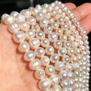 3-9mm Natural White Freshwater Pearls Punch Pearl Beads for DIY Women Elegant Necklace Bracelet Jewelry Making 15'' Wholesale