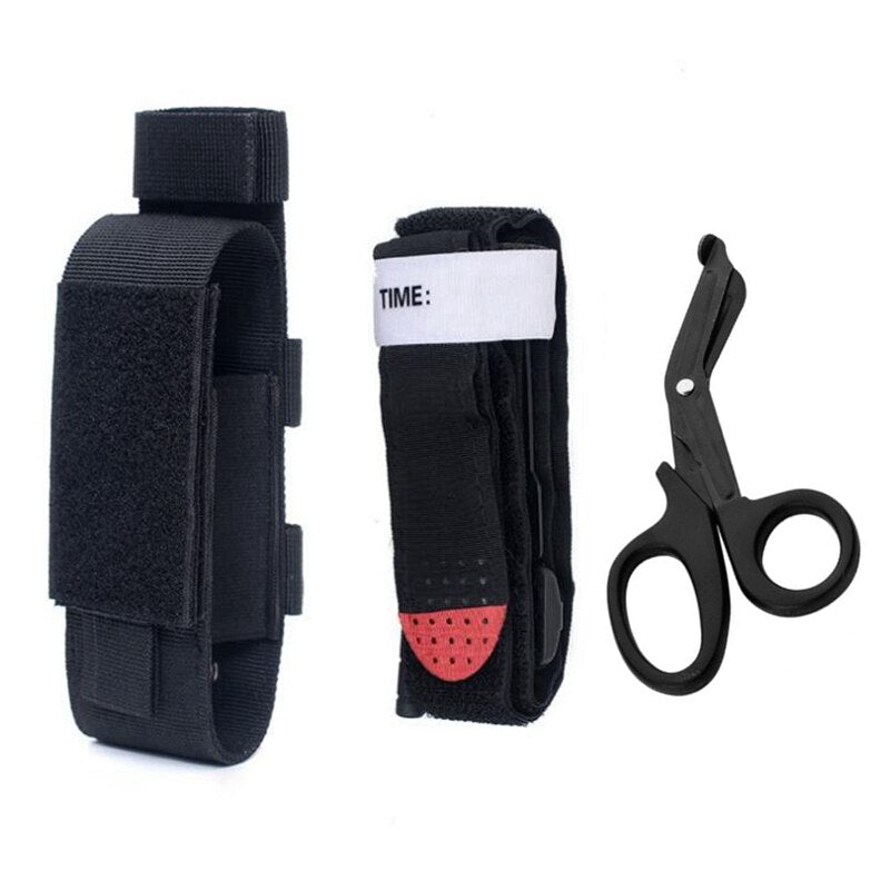 EDC Tourniquet Storage Bag Tactical Medical Scissor Pouch Molle Knife Flashlight Holster Case Military Hunting Accessories - KiwisLove